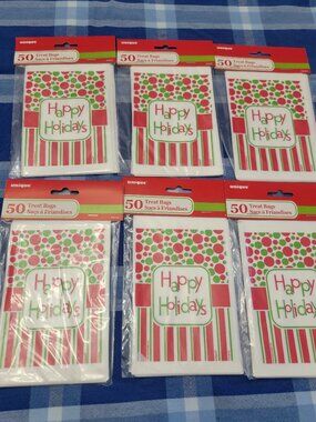 500 Mini Treat Bags Candy / Cookie - Reindeer Party Supplies 4" x 6" Christmas
